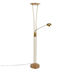 QAZQA Stehlampe Bronze inkl. LED mit Lesearm - Ibiza