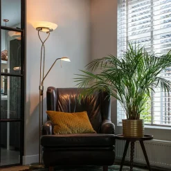 QAZQA Stehlampe Bronze inkl. LED und Dimmer mit Leselampe - Empoli