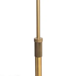 QAZQA Stehlampe Bronze mit weißem Schirm und verstellbarem Arm - Ladas Deluxe