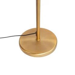 QAZQA Stehlampe Bronze mit weißem Schirm und verstellbarem Arm - Ladas Deluxe
