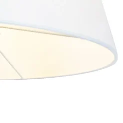 QAZQA Stehlampe Bronze mit weißem Schirm und verstellbarem Arm - Ladas Deluxe