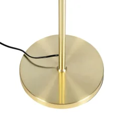 QAZQA Stehlampe Gold / Messing mit schwarzem Schirm 35 cm verstellbar - Parte