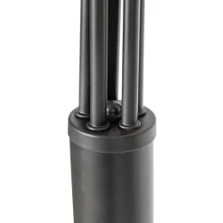 QAZQA Stehlampe Schwarz mit Gold mit Rauchglas 5 Lichter - Zuzanna