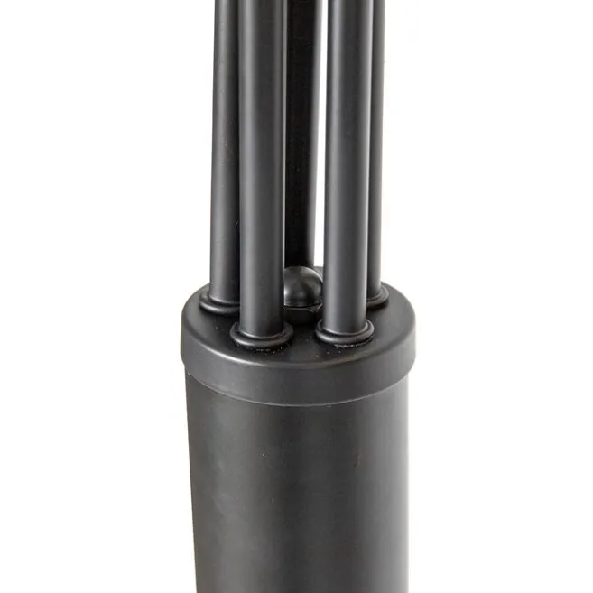 QAZQA Stehlampe Schwarz mit Gold mit Rauchglas 5 Lichter - Zuzanna