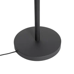 QAZQA Stehlampe schwarz mit goldenem Interieur und Leselampe - Jelena