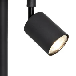 QAZQA Stehlampe schwarz mit goldenem Interieur und Leselampe - Jelena