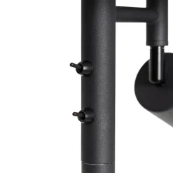 QAZQA Stehlampe schwarz mit goldenem Interieur und Leselampe - Jelena