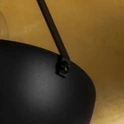 QAZQA Stehlampe schwarz mit goldenem 42 cm verstellbarem Stativ - Magnax