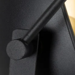 QAZQA Stehlampe schwarz mit goldenem 42 cm verstellbarem Stativ - Magnax