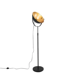 QAZQA Stehlampe schwarz mit Gold 35 cm verstellbar - Magnax