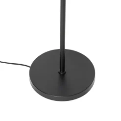 QAZQA Stehlampe schwarz mit Gold mit Rauchglas 2 Lichter - Zuzanna