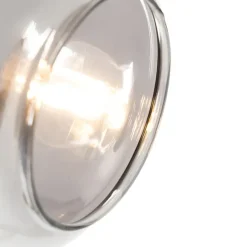 QAZQA Stehlampe schwarz mit Gold mit Rauchglas 2 Lichter - Zuzanna