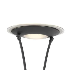 QAZQA Stehlampe schwarz mit Lesearm inkl. LED und USB-Anschluss - Sevilla