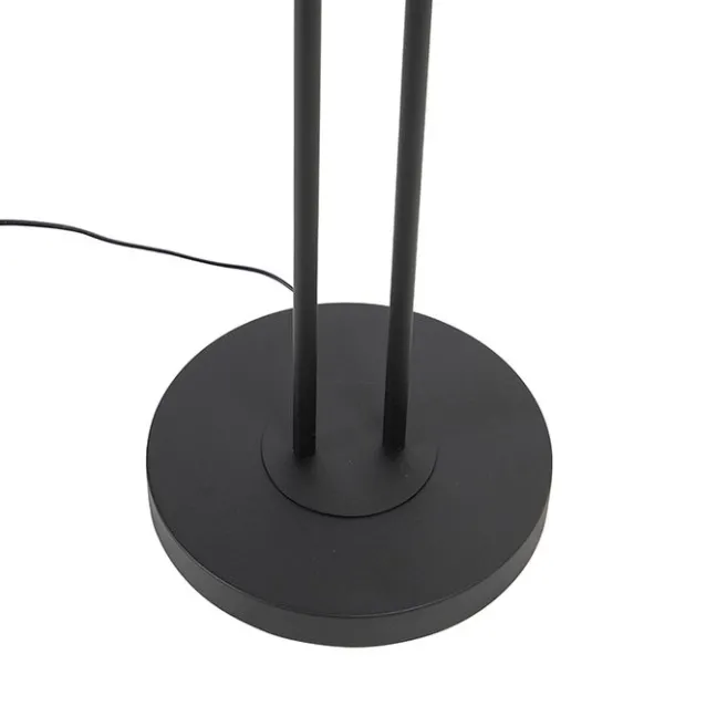 QAZQA Stehlampe schwarz mit Lesearm inkl. LED und USB-Anschluss - Sevilla