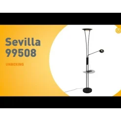 QAZQA Stehlampe schwarz mit Lesearm inkl. LED und USB-Anschluss - Sevilla
