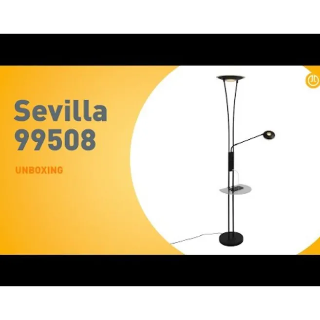 QAZQA Stehlampe schwarz mit Lesearm inkl. LED und USB-Anschluss - Sevilla
