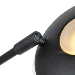 QAZQA Stehlampe schwarz mit Lesearm inkl. LED und USB-Anschluss - Sevilla