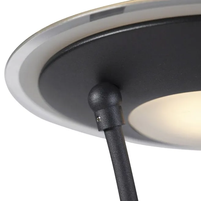 QAZQA Stehlampe schwarz mit Lesearm inkl. LED und USB-Anschluss - Sevilla