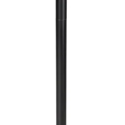 QAZQA Stehlampe schwarz mit Schirm hellgrau 50 cm - Simplo