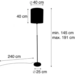 QAZQA Stehlampe schwarz Schatten Pfau Design rot 40 cm - Parte