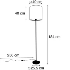 QAZQA Stehlampe schwarz Schatten Pfau Design rot 40 cm - Simplo