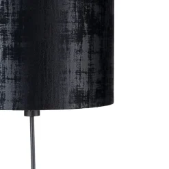 QAZQA Stehlampe schwarz Schirm schwarz 40 cm verstellbar - Parte