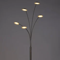 QAZQA Stehlampe Stahl inkl. LED mit Touch-Dimmer - Sixties Trento