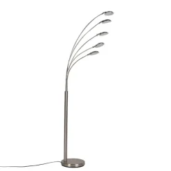 QAZQA Stehlampe Stahl inkl. LED mit Touch-Dimmer - Sixties Trento