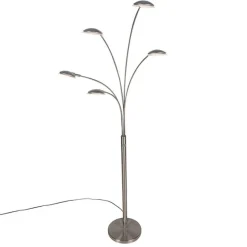 QAZQA Stehlampe Stahl inkl. LED mit Touch-Dimmer - Sixties Trento