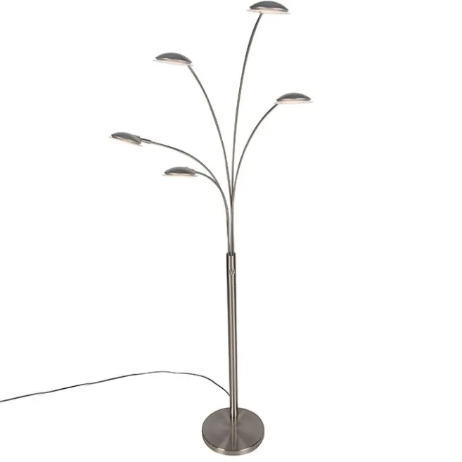 QAZQA Stehlampe Stahl inkl. LED mit Touch-Dimmer - Sixties Trento