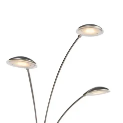 QAZQA Stehlampe Stahl inkl. LED mit Touch-Dimmer - Sixties Trento