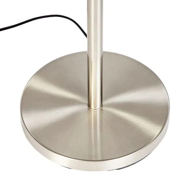 QAZQA Stehlampe Stahl mit rosa Schirm 50 cm - Simplo