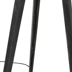 QAZQA Stehlampe Stativ schwarz mit Schirm Pfau 50 cm - Tripod Classic