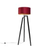 QAZQA Stehlampe Stativ schwarz mit rotem Schirm und Gold 50 cm Puros