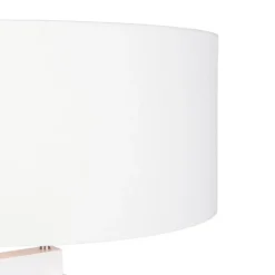 QAZQA Stehlampe Stativ weißes Holz mit weißem Schirm 50 cm - Puros