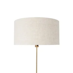 QAZQA Stehlampe verstellbar bronze mit Schirm hellgrau 50 cm - Parte