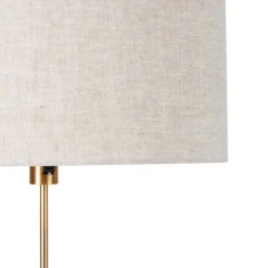 QAZQA Stehlampe verstellbar bronze mit Schirm hellgrau 50 cm - Parte