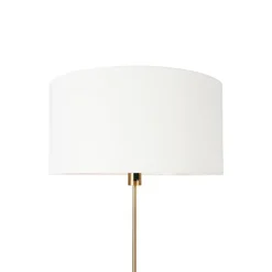 QAZQA Stehlampe verstellbar Bronze mit Schirm weiß 50 cm - Parte