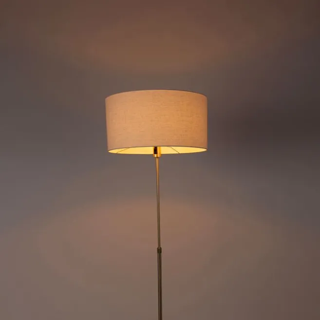 QAZQA Stehlampe verstellbar gold mit Schirm weiß 50 cm - Parte
