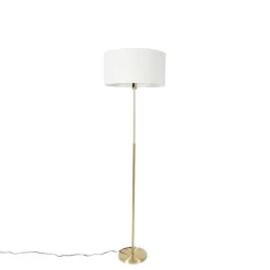 QAZQA Stehlampe verstellbar gold mit Schirm weiß 50 cm - Parte