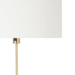 QAZQA Stehlampe verstellbar gold mit Schirm weiß 50 cm - Parte