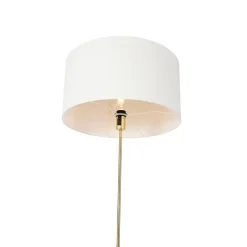 QAZQA Stehlampe verstellbar gold mit Schirm weiß 50 cm - Parte