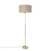 QAZQA Stehlampe verstellbar gold mit Schirm hellbraun 50 cm - Parte