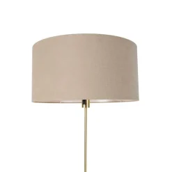 QAZQA Stehlampe verstellbar gold mit Schirm hellbraun 50 cm - Parte