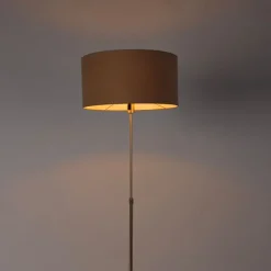 QAZQA Stehlampe verstellbar gold mit Schirm hellbraun 50 cm - Parte