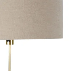 QAZQA Stehlampe verstellbar gold mit Schirm hellbraun 50 cm - Parte