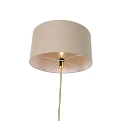 QAZQA Stehlampe verstellbar gold mit Schirm hellbraun 50 cm - Parte
