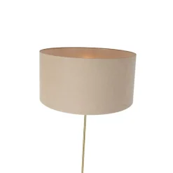 QAZQA Stehlampe verstellbar gold mit Schirm hellbraun 50 cm - Parte
