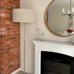 QAZQA Stehlampe verstellbar gold mit Schirm hellgrau 50 cm - Parte