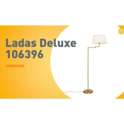 QAZQA Stehleuchte aus Bronze mit weißem Faltenschirm und verstellbarem Arm – Ladas Deluxe